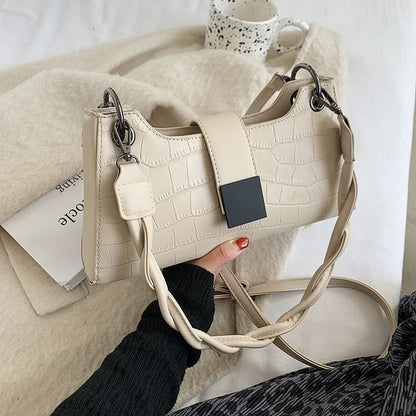 Crocodile Grain Crossbody Shoulder Bag