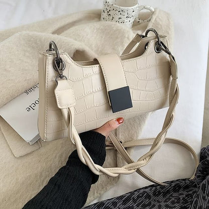 Crocodile Grain Crossbody Shoulder Bag