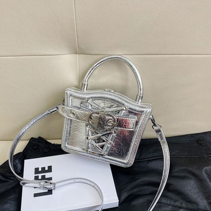 Buckled Lace-Up Crossbody Bag