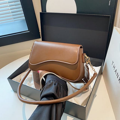 Asymmetrical Faux Leather Shoulder Bag