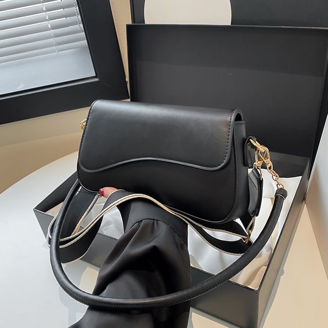 Asymmetrical Faux Leather Shoulder Bag