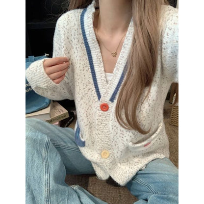 Color Block V-Neck Cardigan