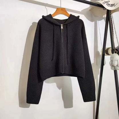 Long Sleeve Zip Hooded Cardigan
