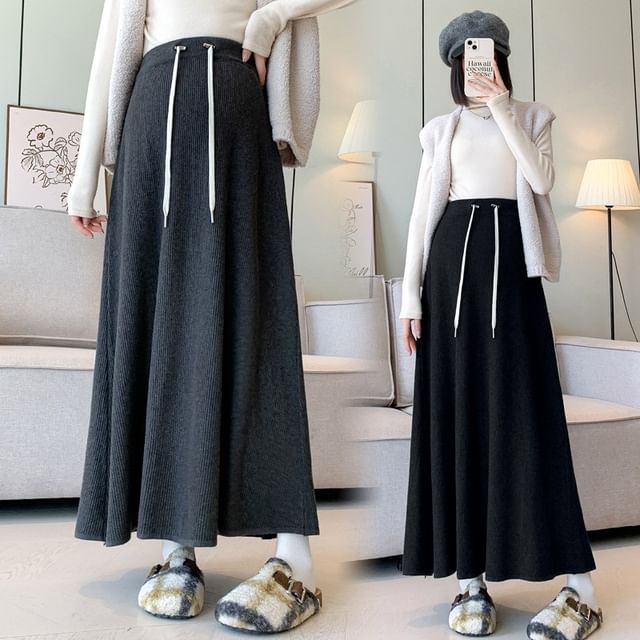 Maternity Maxi Skirt - High Rise A-Line Comfort Fit
