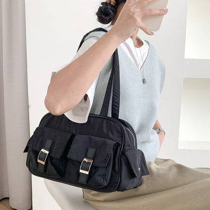 Plain Buckled Nylon Carryall Bag