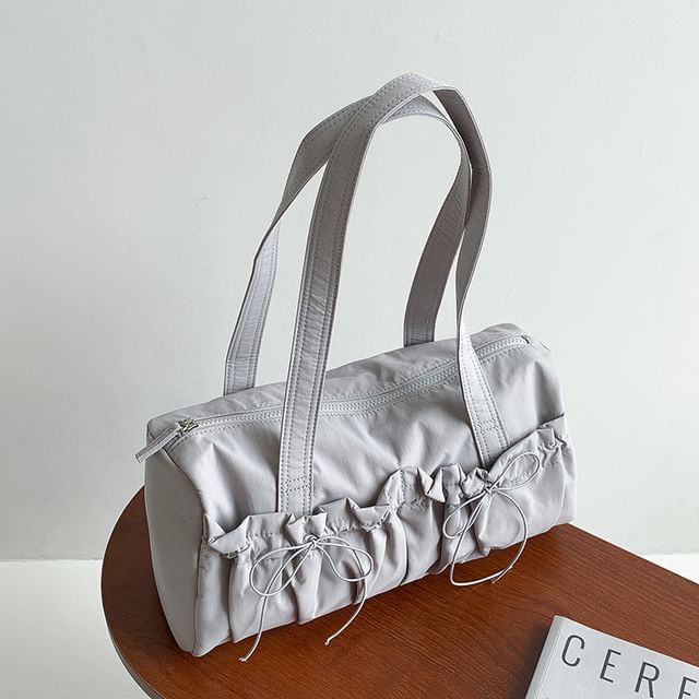 Plain Bow Nylon Tote Bag