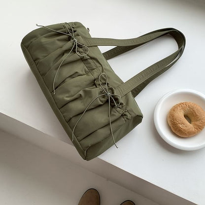 Plain Bow Nylon Tote Bag