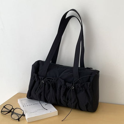 Plain Bow Nylon Tote Bag