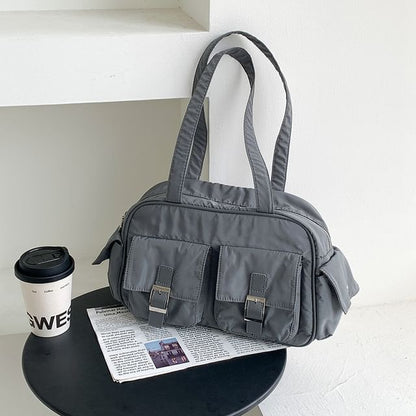 Plain Buckled Nylon Carryall Bag