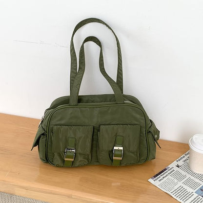 Plain Buckled Nylon Carryall Bag