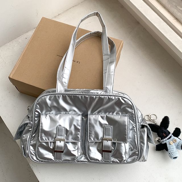 Plain Buckled Nylon Carryall Bag