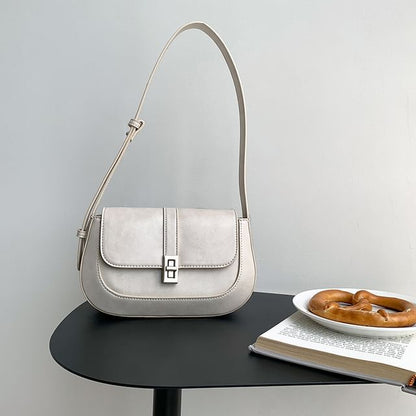 Faux Leather Flap Shoulder Bag