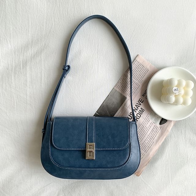 Faux Leather Flap Shoulder Bag