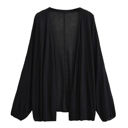 Open Front Solid Cardigan (Various Designs)