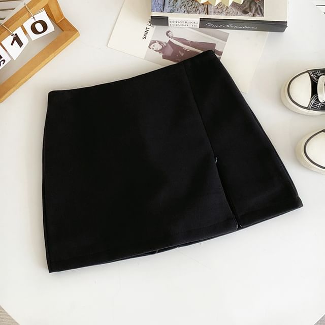 Low Waist Asymmetrical Flared Mini Skirt