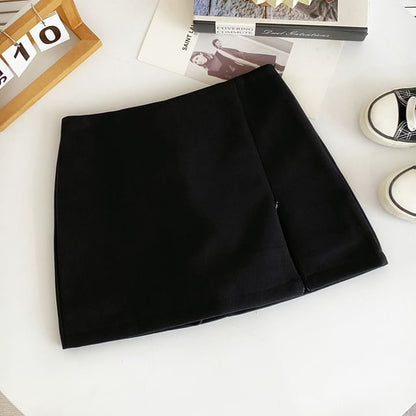Low Waist Asymmetrical Flared Mini Skirt