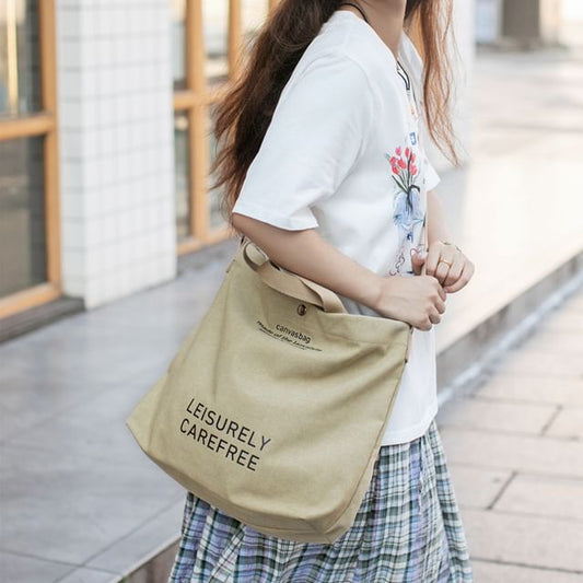 Lettering Canvas Tote Bag