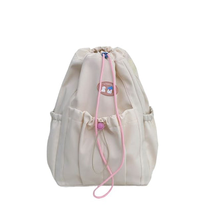 Applique Drawstring Nylon Backpack