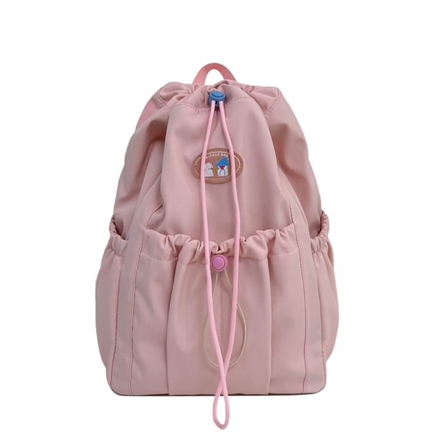 Applique Drawstring Nylon Backpack