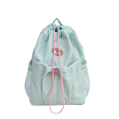 Applique Drawstring Nylon Backpack