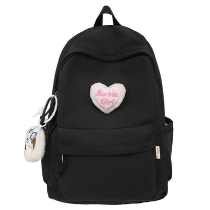 Plaid Nylon Backpack / Brooch / Set