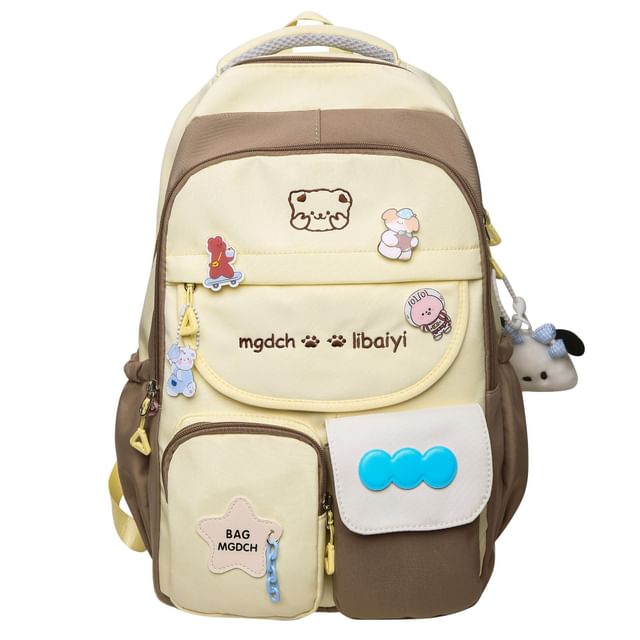 Cartoon Embroidered Nylon Backpack / Tote Bag