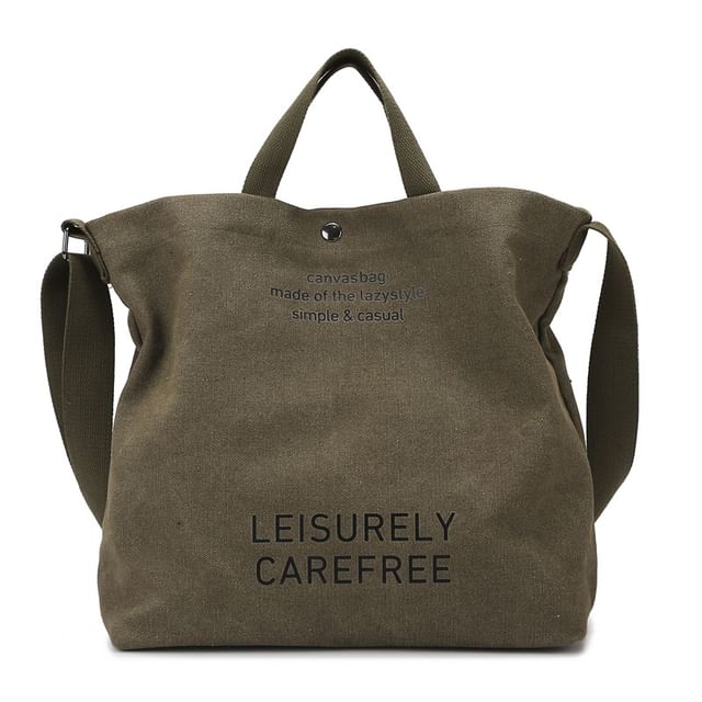Lettering Canvas Tote Bag