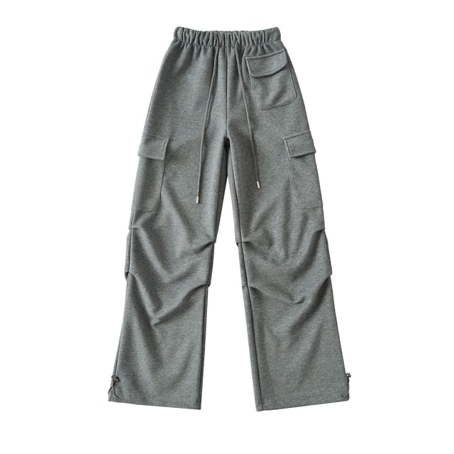 Drawstring Waist Loose Fit Cargo Sweatpants