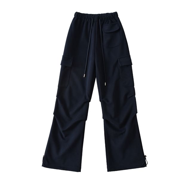 Drawstring Waist Loose Fit Cargo Sweatpants