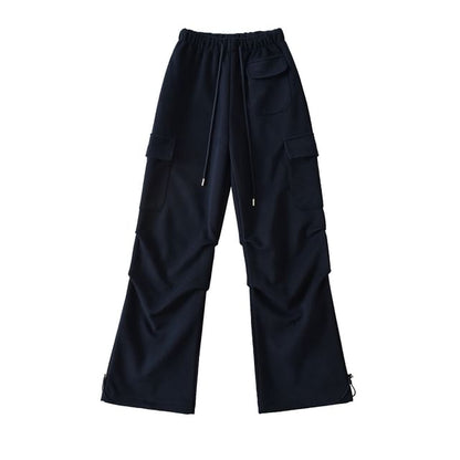 Drawstring Waist Loose Fit Cargo Sweatpants