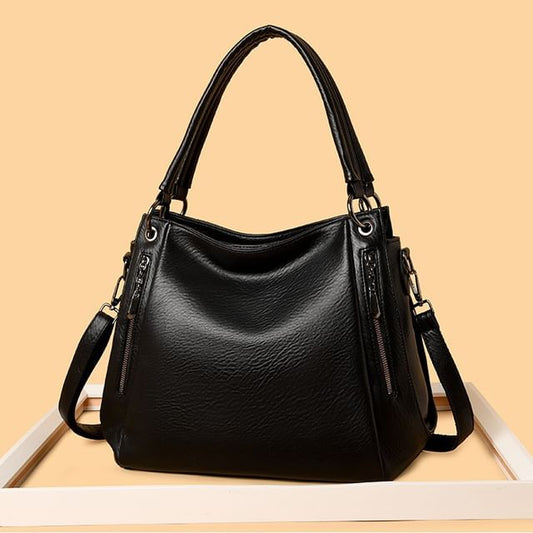 Genuine Leather Plain Shoulder Bag