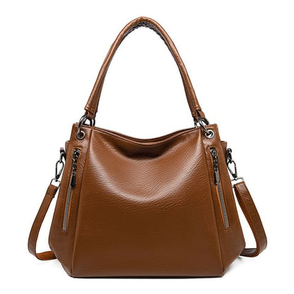 Genuine Leather Plain Shoulder Bag
