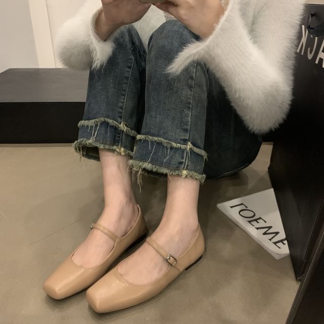 Square Mary Toe Flats Jane