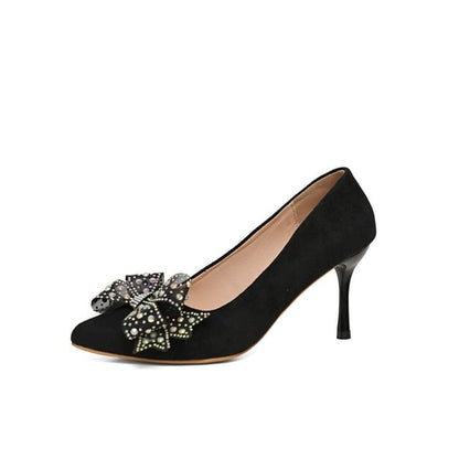 Pointed Bow Stiletto Pumps
