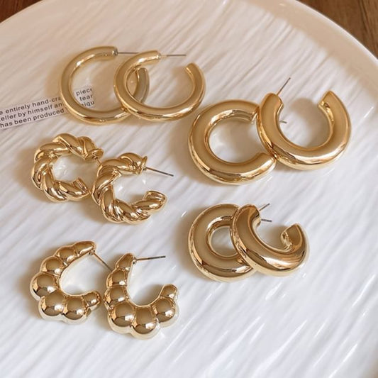 Plain Alloy Hoop Earring (Various Designs)