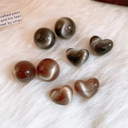 Earring Bead Stud Heart / Alloy