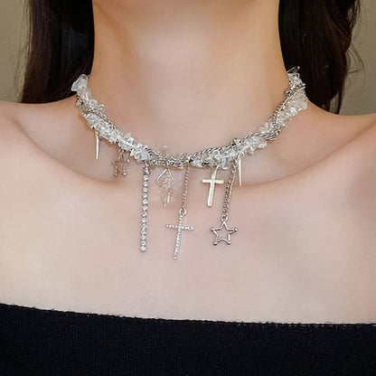 CZ Rhinestone Pendant Necklace