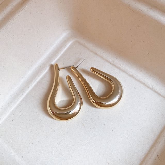 Geometric Alloy Hoop Earring