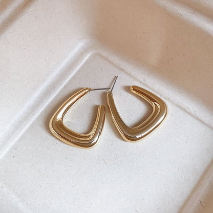 Geometric Alloy Hoop Earring