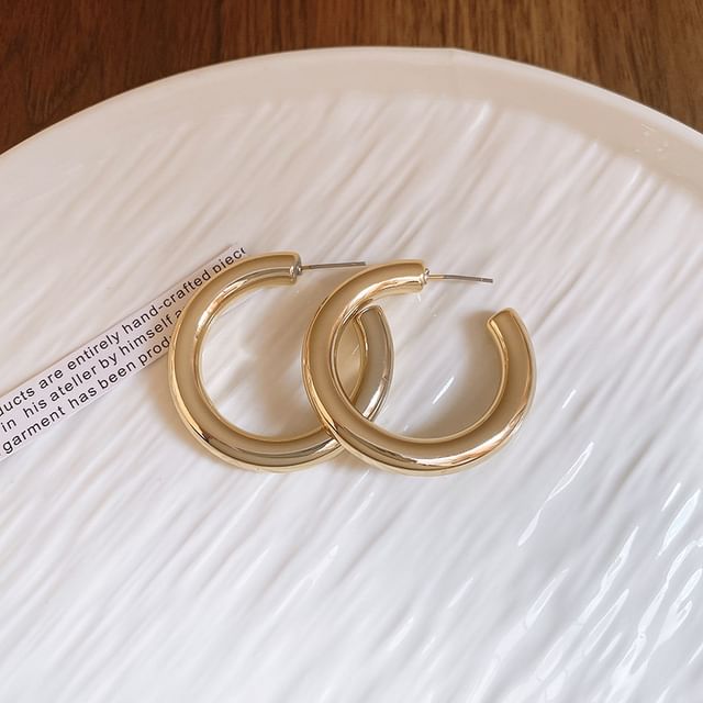 Plain Alloy Hoop Earring (Various Designs)