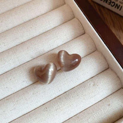 Earring Bead Stud Heart / Alloy
