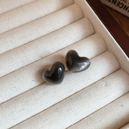 Earring Bead Stud Heart / Alloy