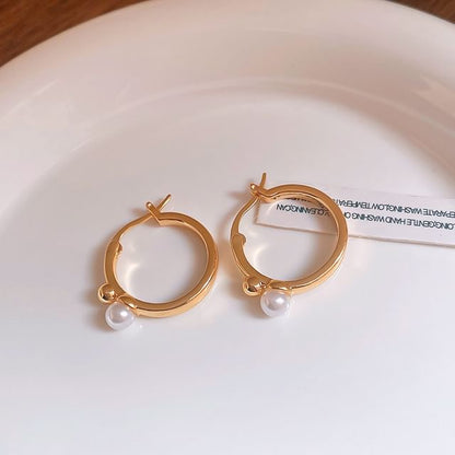 Pearl Earring Hoop Faux