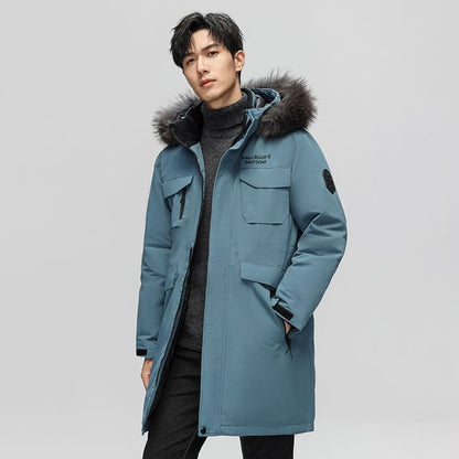 Faux Fur Zip-Up Long Parka