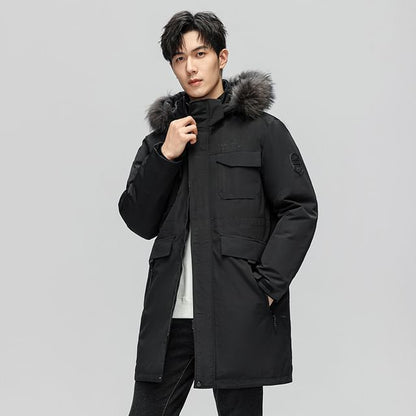 Faux Fur Zip-Up Long Parka