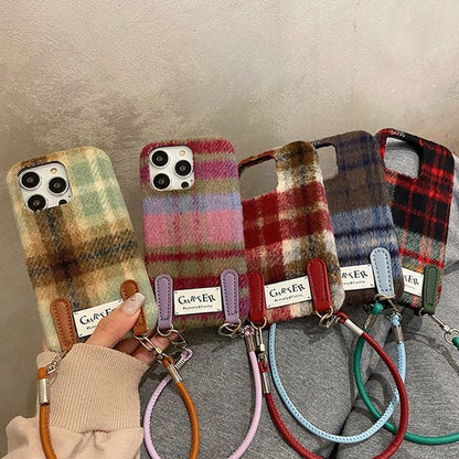 Plaid Strap Phone Case
