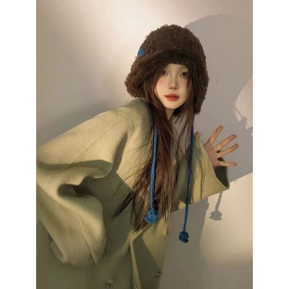 Bow Applique Chenille Trapper Hat