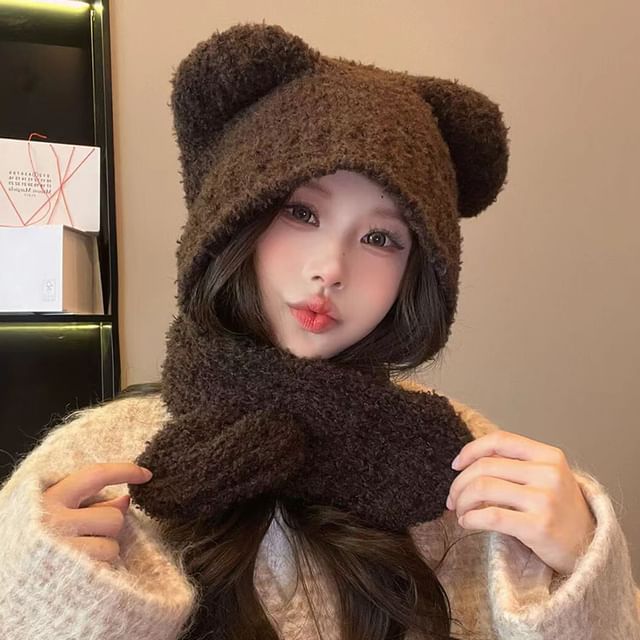 Bear Ear Knit Balaclava