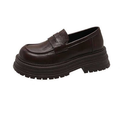 Loafers Leather Platform Faux