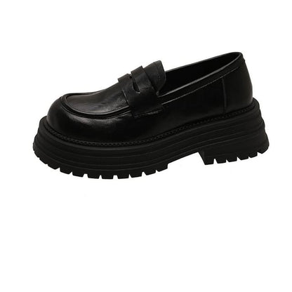 Loafers Leather Platform Faux